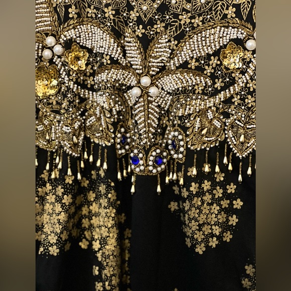 Bali Collection Beaded Sequined
Batwing Short Sleeve Blouse Top - Picture 3 of 9